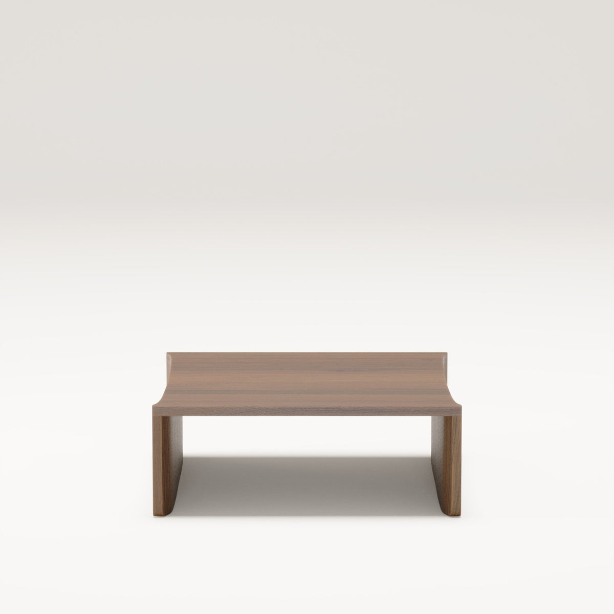 Table basse centrale Dome en noyer foncé vue de face