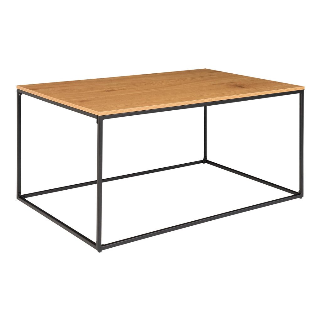 Table basse Vita chêne naturel métal noir vue trois quarts fond blanc