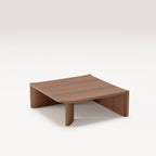 Plateau et joues pleines de la table d'angle Dome en noyer foncé