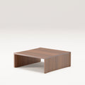 Table d'angle Dome en noyer foncé vue de trois quarts