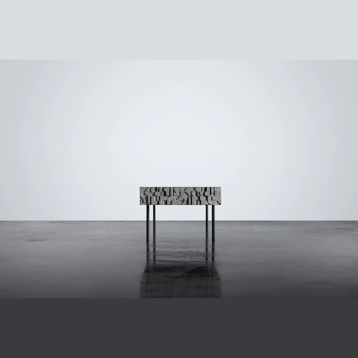 Table basse en béton Curb gris naturel en situation 5