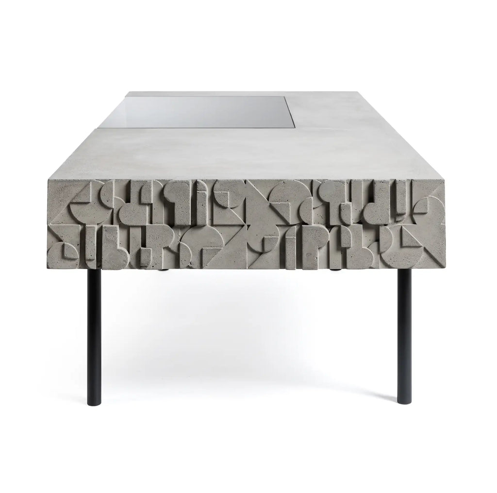 Table basse en béton Curb gris naturel vue 4
