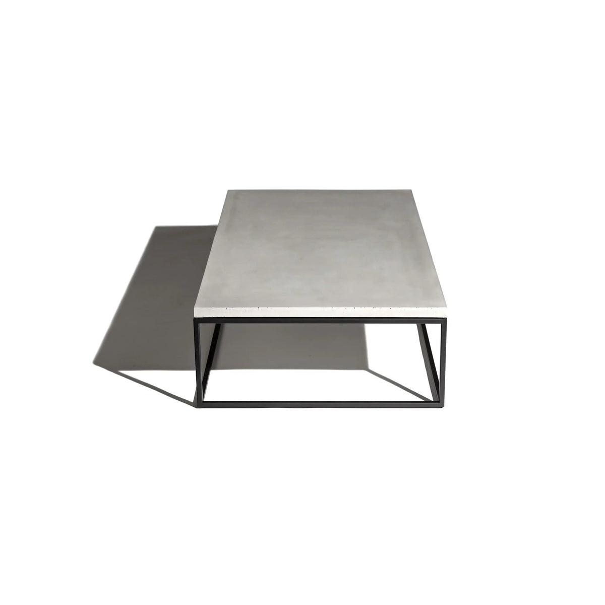 Table basse Perspective vue de trois quarts par le petit côté avec son ombre portée