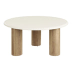 Table basse Fondi plateau clair 3 pieds décor bois 80 cm vue de détail