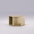 Table basse Hexa en chêne naturel posée à plat