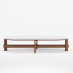 Table basse ovale Kaya Noyer foncé à plateau de marbre clair vue de face