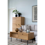 Table basse Kyoto chêne naturel ambiance salon canapé beige style scandinave contemporain