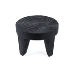 Table basse ronde Madero en bois de suar noir, vue 4