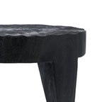 Table basse ronde Madero en bois de suar noir, vue 6