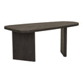 Table basse Melo brun foncé plateau biomorphique pieds lames vue trois quarts