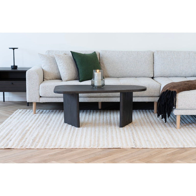 Dimensions Melo Coffee Table – Dark Brown Oak Biomorphic Top & Blade Legs – 100 cm