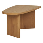 Table basse Melo chêne naturel vue trois quarts haut plateau asymétrique organique