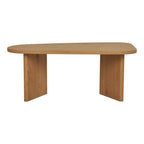 Table basse Melo chêne naturel vue de face plateau biomorphique pieds lames