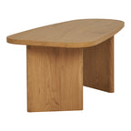 Table basse Melo chêne naturel vue de profil pieds lames épais bords arrondis