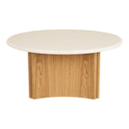 Table basse Motril ciment blanc piètement frêne 80 cm vue de détail