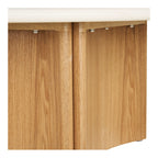 Table basse Motril ciment blanc piètement frêne 80 cm vue de détail