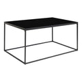 Table basse Vita noire vue trois quarts cadre tubulaire rectangulaire fond blanc