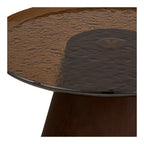 Table basse Orvieto plateau verre brun fût conique 80 cm vue de détail