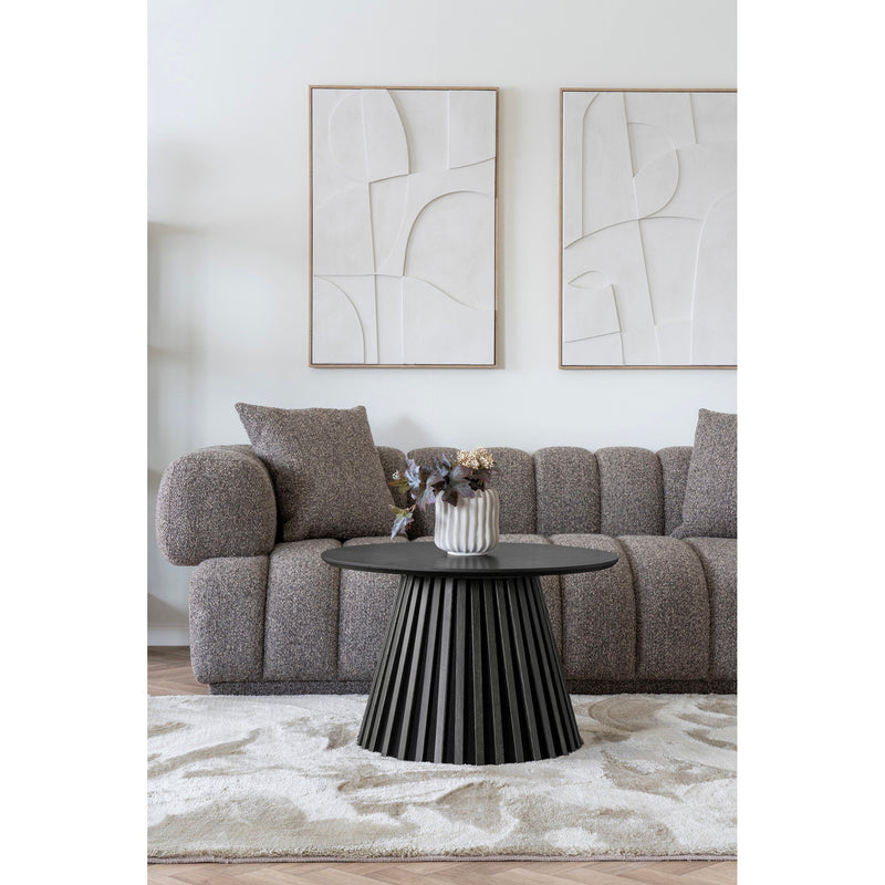 Dimensions Osaka Coffee Table – Black Oak Veneer & Slat Base – Ø 70 cm