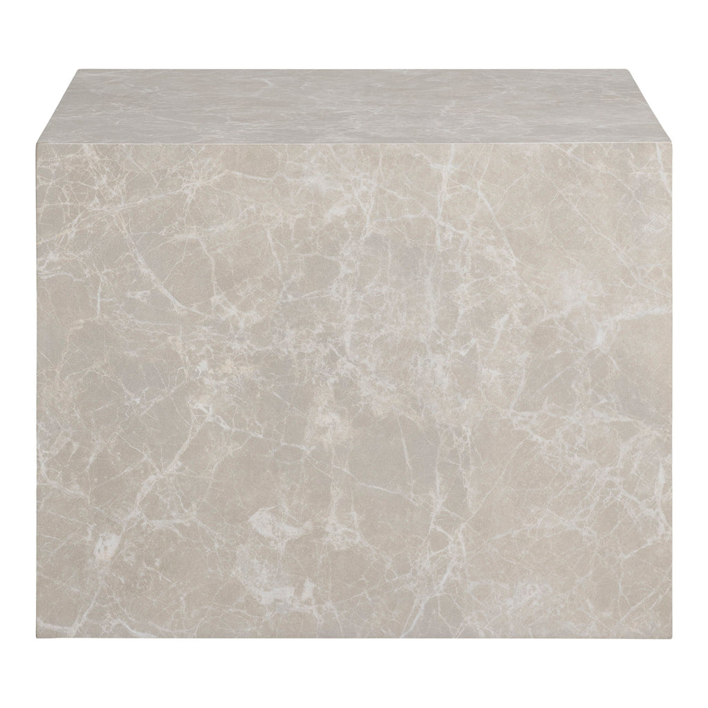 Table basse Prague marbre beige détail angle arête finition soignée