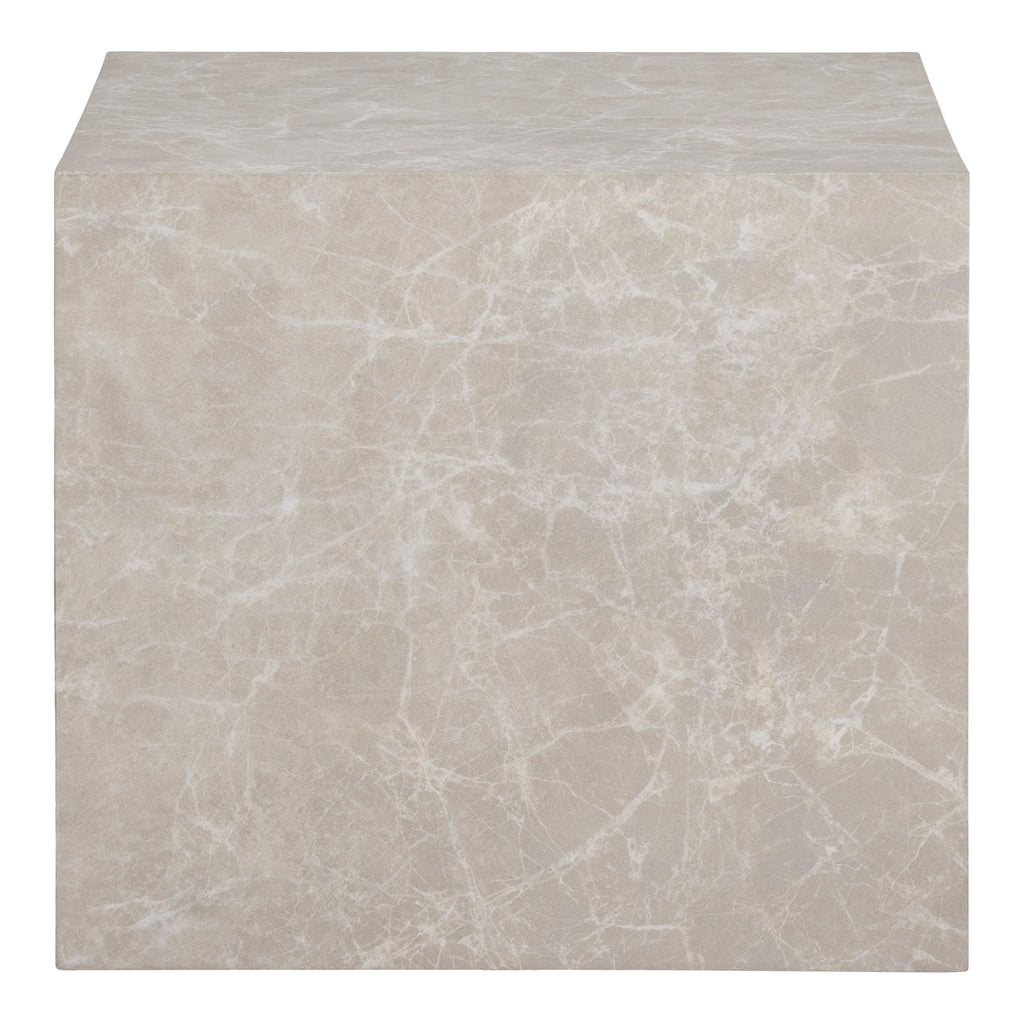 Set 2 tables basses Prague marbre beige vue dos blocs monolithes