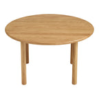 Table basse ronde Jena en chêne massif vue de face sur fond blanc