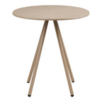 Table bistrot Barletta taupe vue de face piétement à quatre pieds évasés et embouts noirs