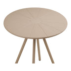 Plateau rond de la table Barletta vu de dessus segments rayonnant autour d'un disque central