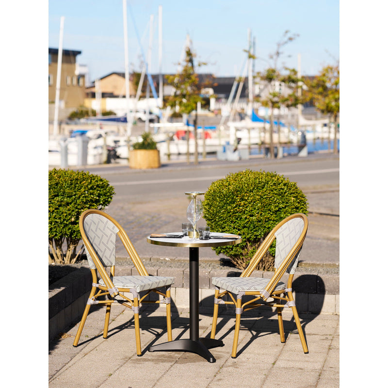 Dimensions Table bistrot ronde aluminium effet marbre blanc 60 cm