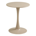 Table bistrot Meira taupe vue de profil tige fuselée qui s'évase vers la base
