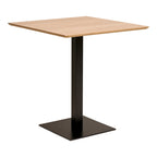 Table café Fano mélaminé naturel pied acier noir mat vue trois quarts