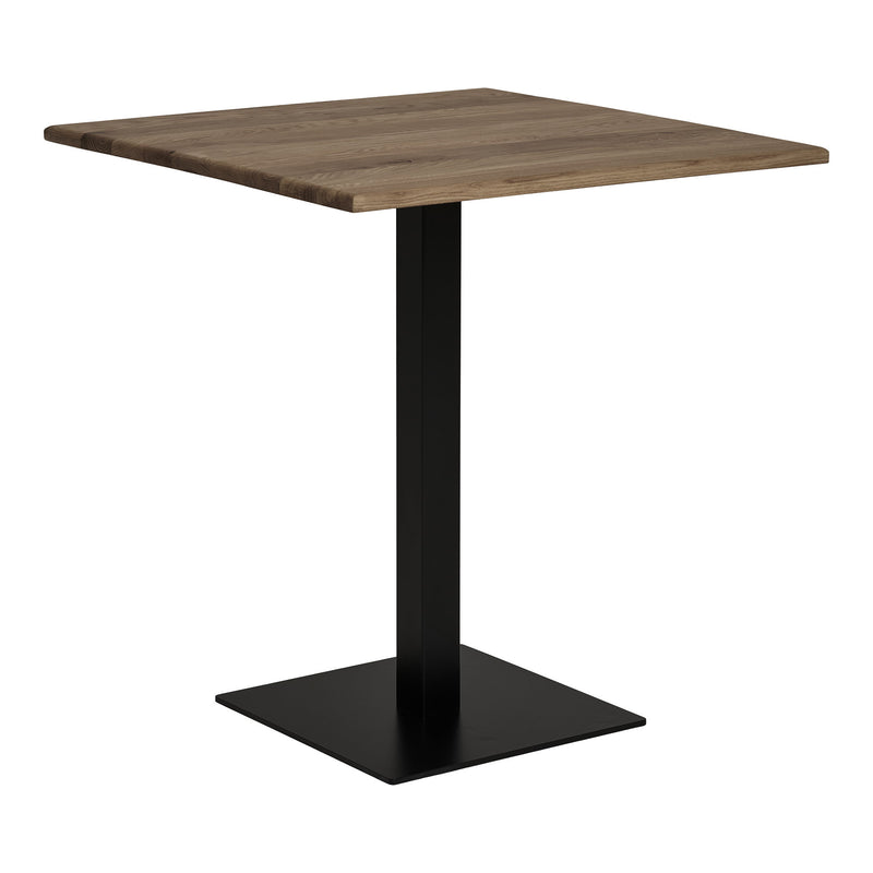 Dimensions Lignano Coffee Table – Smoked Oak & Black Metal Base – 70 × 70 cm