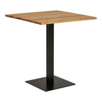 Table café Lignano chêne massif naturel pied acier noir mat vue trois quarts