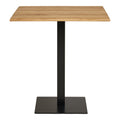 Table de café Lignano plateau chêne naturel base métal noir 70x70x75 cm vue de face