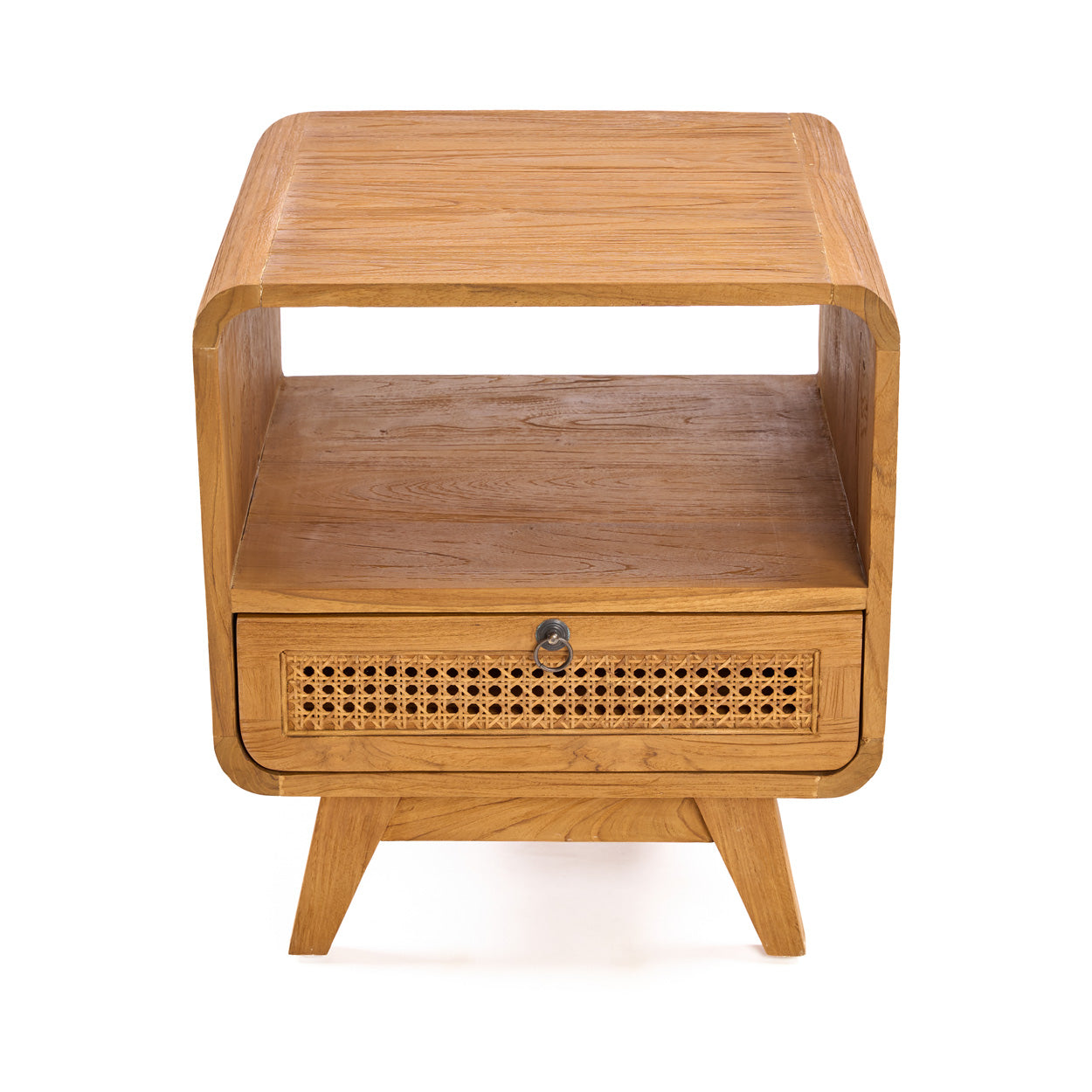 Table de chevet Breeze en teck et rotin, vue 4