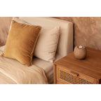 Table de chevet Harmony en teck et rotin, vue 3