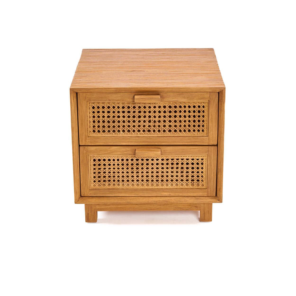 Table de chevet Harmony en teck et rotin, vue 4