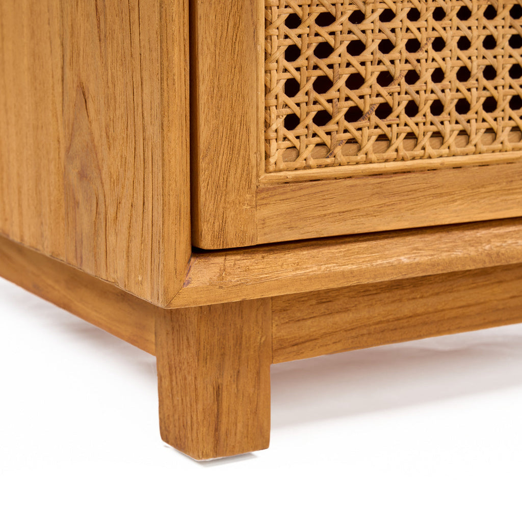 Table de chevet Harmony en teck et rotin, vue 7