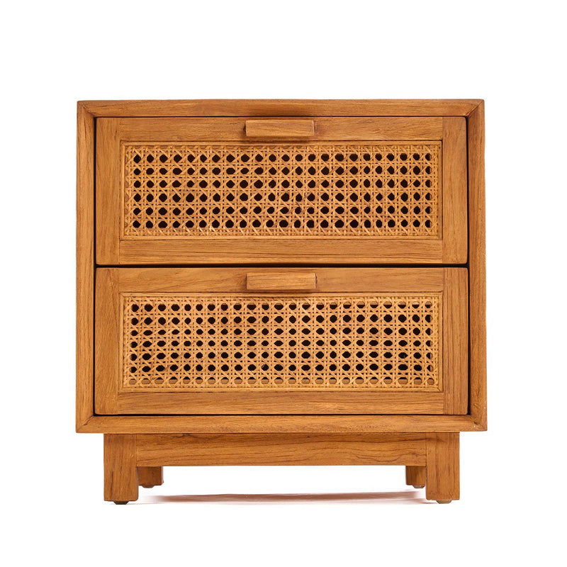 Dimensions Table de chevet Harmony en teck et rotin
