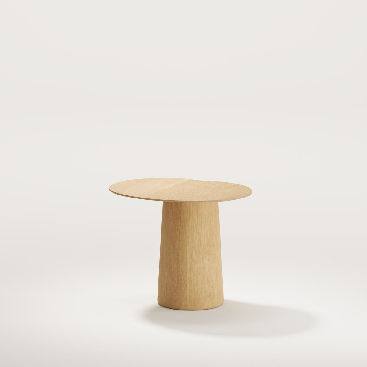 Table d'appoint Anchor de 45 cm en chêne naturel vue du côté opposé au tenon
