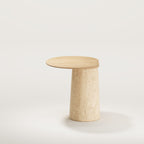 Table d'appoint Anchor en chêne naturel vue de profil plateau en porte-à-faux