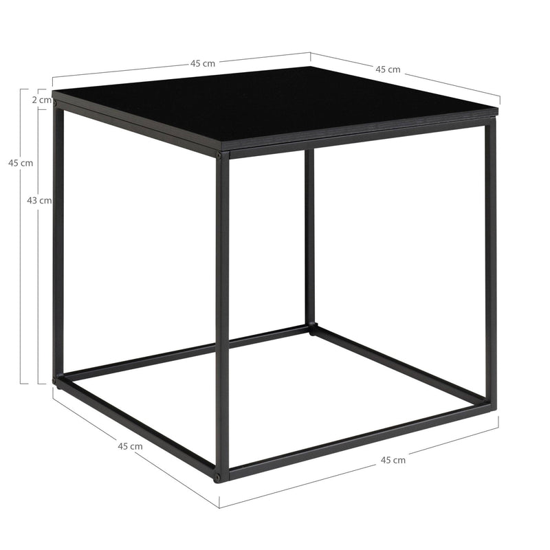 Dimensions Table d'appoint cube Vita structure acier 45 cm