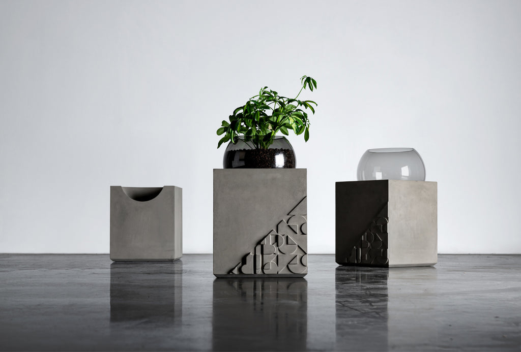 Table d'appoint en béton Curb gris naturel vue 3