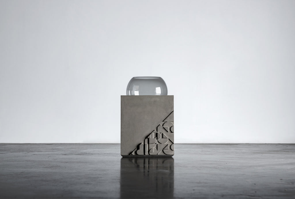 Table d'appoint en béton Curb gris naturel vue 2
