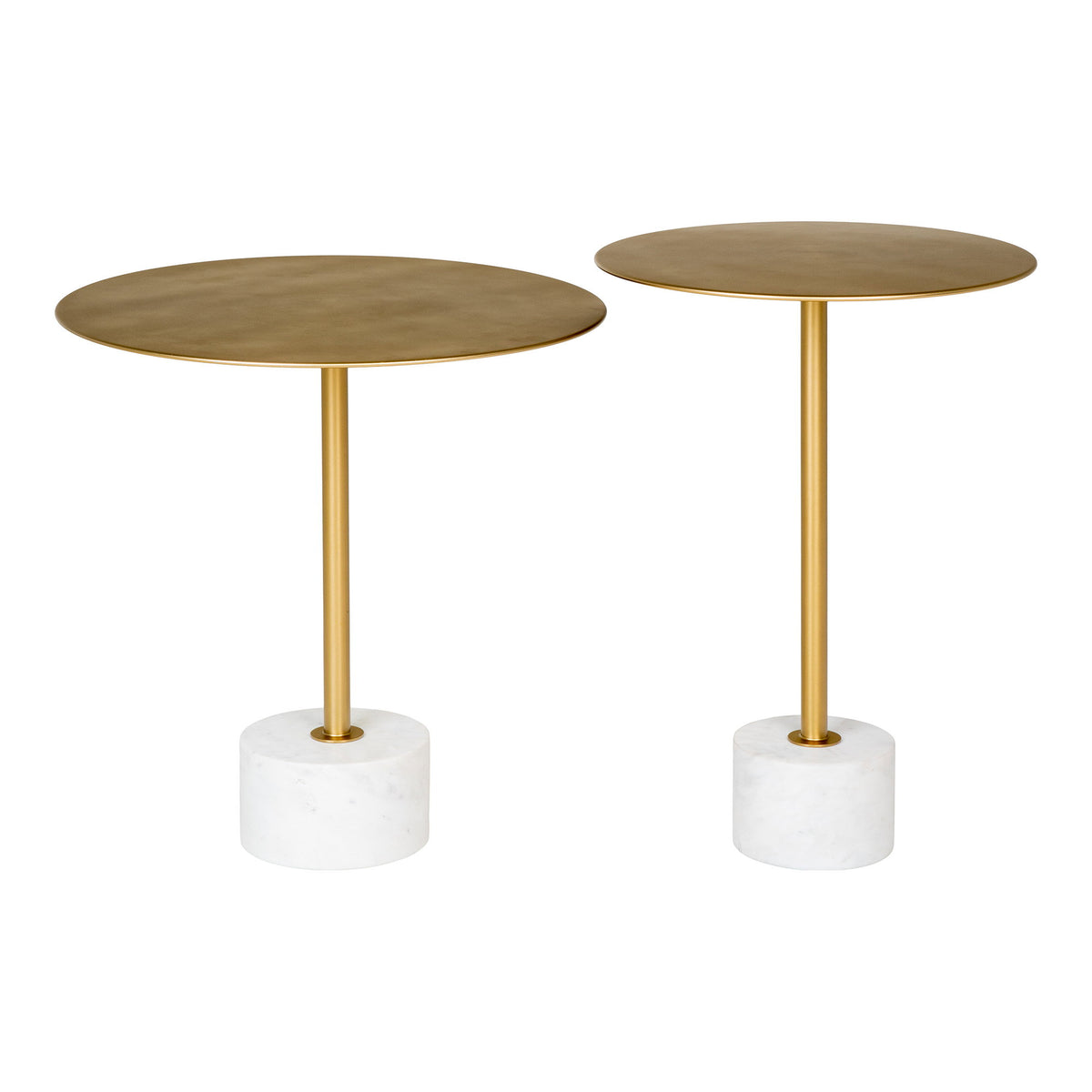 Tables d'appoint Lecco 51 cm et 41 cm côte à côte la plus large étant la plus basse