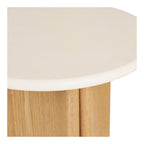 Table d appoint Motril ciment blanc piètement frêne vue de détail