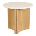 Table d appoint Motril ciment blanc piètement frêne