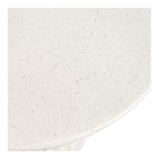 Détail du plateau en fiberclay blanc moucheté de la table Newtown