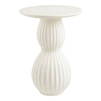 Table d'appoint Newtown en fiberclay blanc vue de face légèrement en plongée
