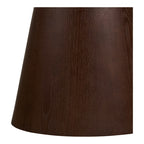 Table d appoint Orvieto verre brun fût conique frêne vue de détail